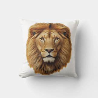 Almofada Lion Face Throw Pillow | Cute Jungle Animal Cushio