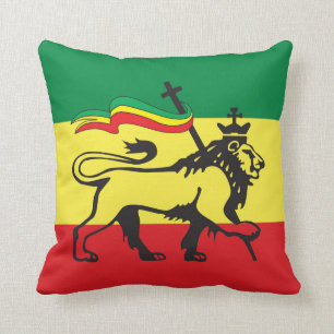 Almofada Lion of Judah - Haile Selassie Rastafari Pillow -