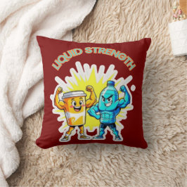 Almofada Liquid Strength – Funny Juice & Water Muscle Desig