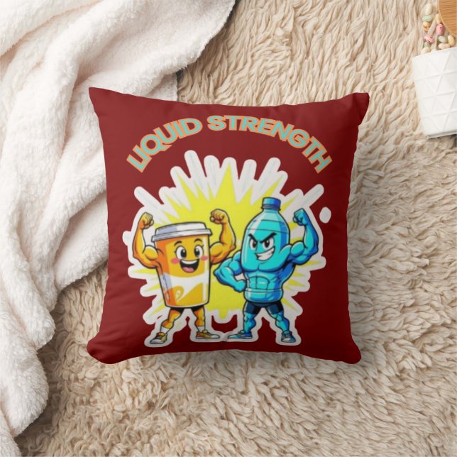 Almofada Liquid Strength – Funny Juice & Water Muscle Desig (Cobertor)