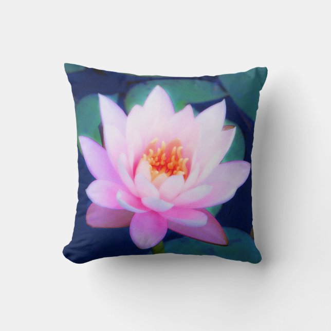 Almofada Lírio de água cor-de-rosa (Frente)
