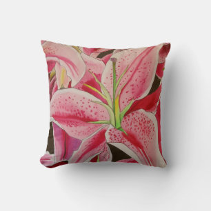 Almofada Lírio rosa Stargazer floral