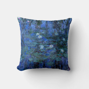Almofada Lírios de água azul de Claude Monet