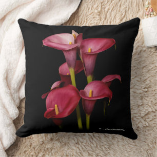 Almofada Lírios de Calla Roxo Elegante