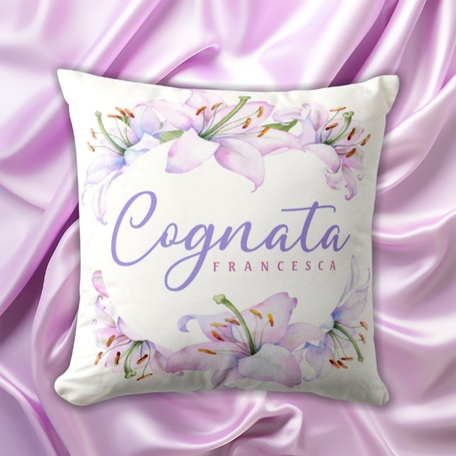 Almofada Lírios Rosa Lavanda Personalizados Cognata (Criador carregado)