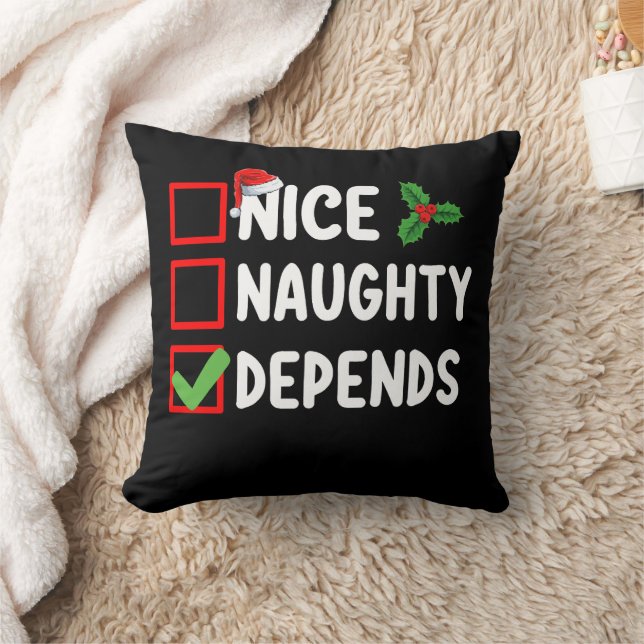 Almofada Lista de Natal Bonito Travesso Depends Feriado (Cobertor)