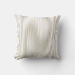 Almofada Listra de Ticking Bege e Branco