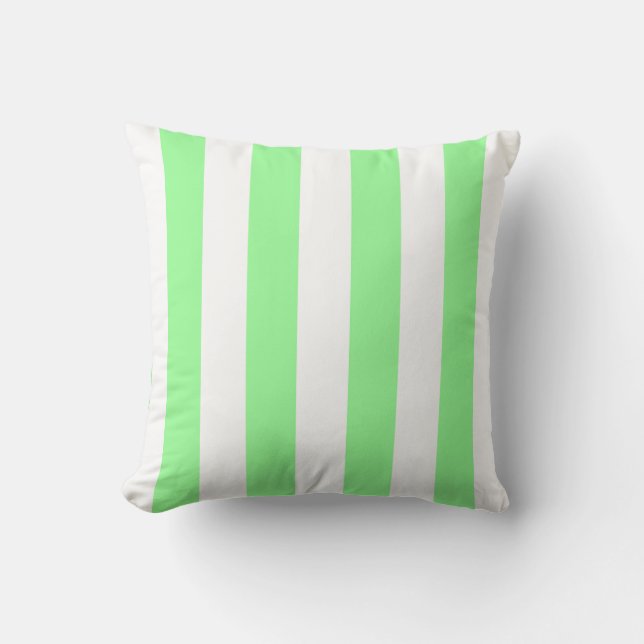 Almofada Listra Extra Grande Verde Menta e Branco (Frente)