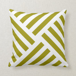 Almofada Listra geométrica do Pinwheel em Chartreuse