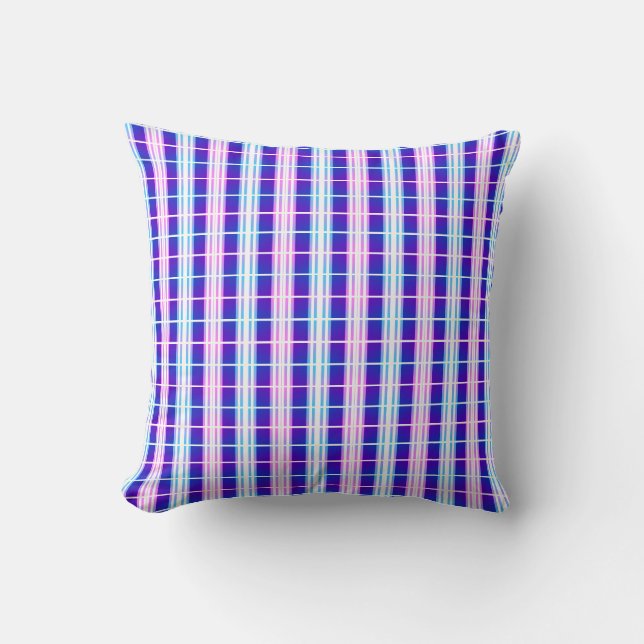 Almofada listrado azul e roxo (Frente)