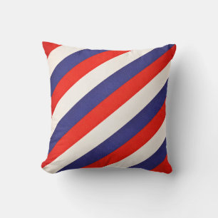 Almofada Listrado Vermelho Branco e Azul Patriótico