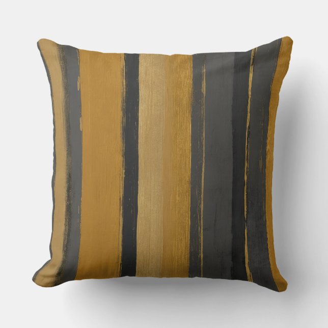 Almofada listras amarelas e cinzas (Frente)