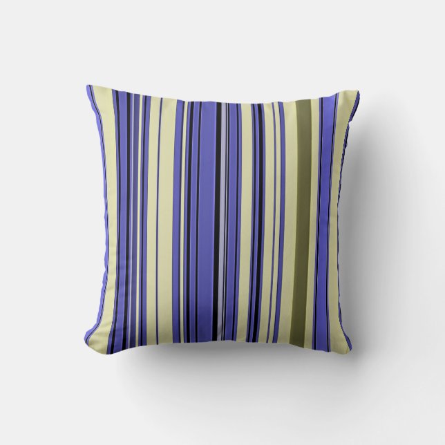 Almofada Listras - Azul Roxo Amarelo Verde (Frente)