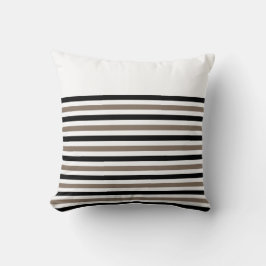 Almofada Listras brancas pretas com ACENTO CUSTOMIZÁVEL