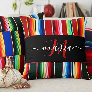 Almofada listras coloridas de serape personalizadas