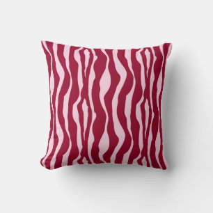 Almofada Listras da zebra - Borgonha e rosa