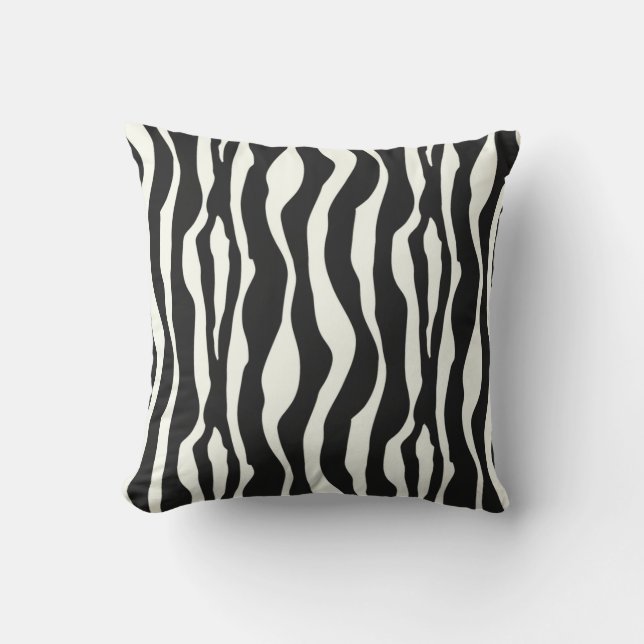 Almofada Listras da zebra - preto e branco (Frente)