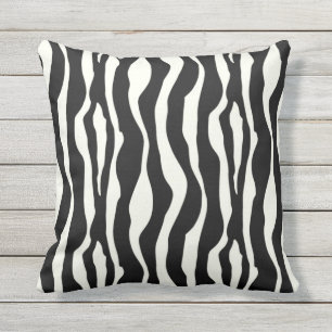 Almofada Listras da zebra - preto e branco