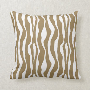 Almofada Listras da zebra - Taupe Tan e branco