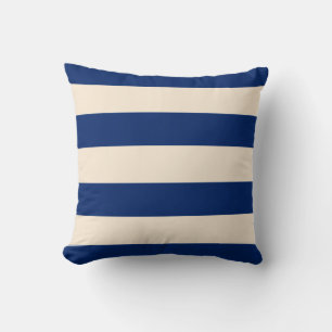 Almofada Listras de Azul Real e Branco Antigo