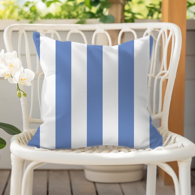 Almofada Listras de Lona Azul e Branco Cornflower (Criador carregado)