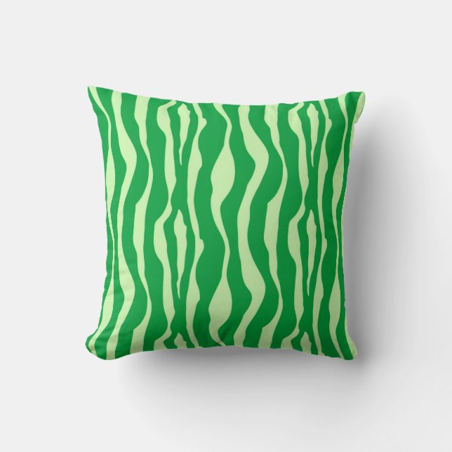 Almofada Listras de zebra - Lâminas de Verde limão (Frente)