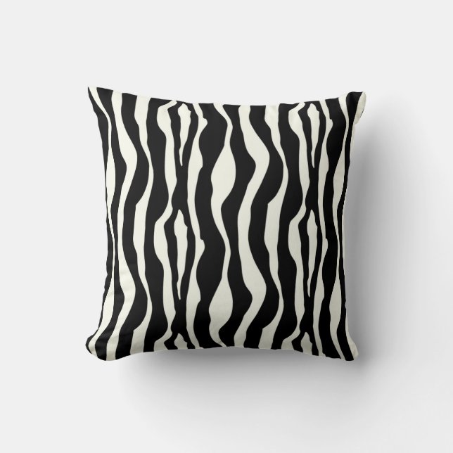 Almofada Listras de zebra - Preto e Branco (Frente)