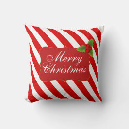 Almofada Listras do bastão de doces do Feliz Natal