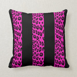 Almofada Listras do leopardo do rosa quente
