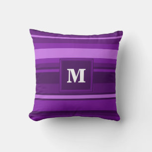 Almofada Listras do roxo do monograma