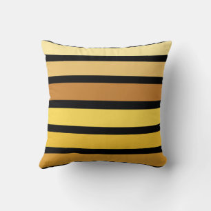 Almofada Listras em Tons de Amarelo Dourado no Preto