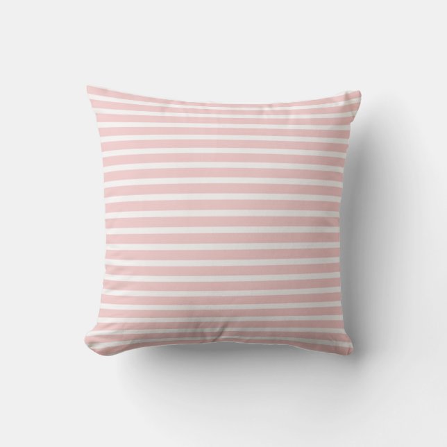 Almofada Listras femininas rosa pálido e branco (Frente)