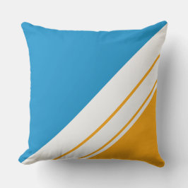 Almofada Listras Inclinadas Esportivas Amarelo Ousado Azul 