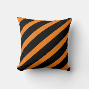 Almofada Listras Laranja e Preto Halloween Listrado