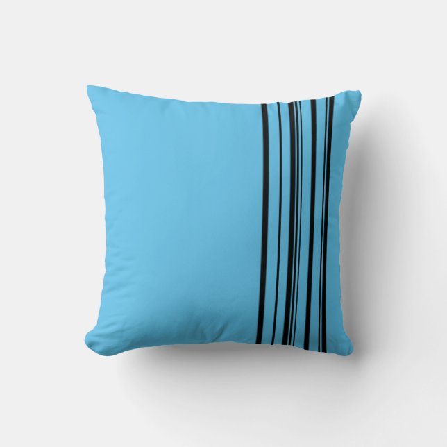 Almofada Listras pretas com fundo azul (Frente)