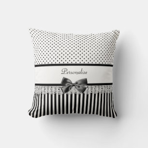 Almofada Listras preto e branco femininos do Victorian com