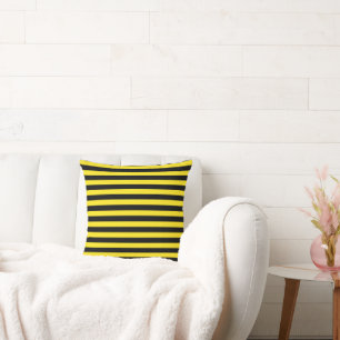 Almofada Listras Vintage Preto e Amarelo