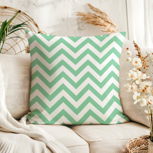 Almofada Listras Zig Zag Chevron Verde Limão e Branco Moder