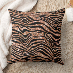 Almofada Lítima de Zebra Dourada Rosa Negra