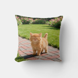 Almofada Little cute  orange cat 