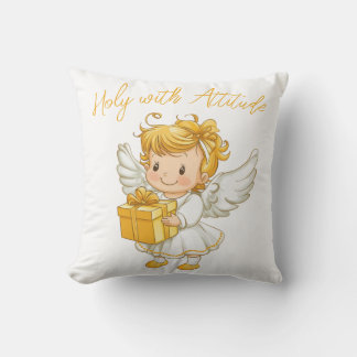 Almofada Little golden Angel with Gift