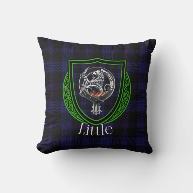 Almofada Little Scottish Clan Tartan & Crest (Frente)