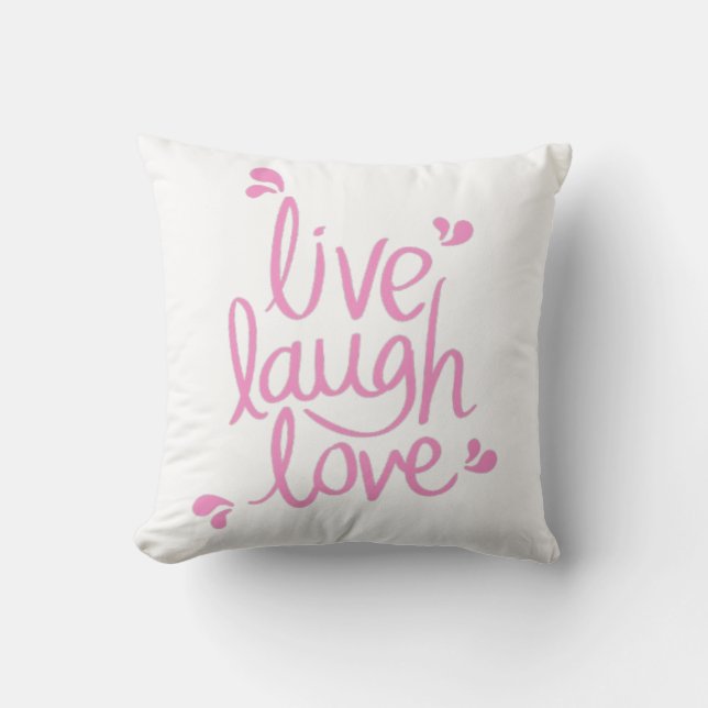 Almofada Live Laugh Love Motivational Cote (Frente)