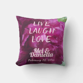 Almofada Live Laugh Love Purple Peony