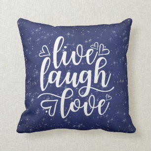 Almofada Live Laut Love Say Marinho Blue Night Silver