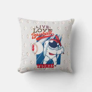 Almofada Live Love BASEBALL Adicionar AGE e Nome de anivers