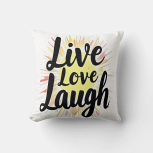 Almofada Live Love Laugh Burs Motivational Burs