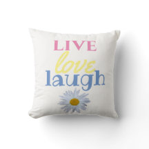 Live Love Laugh divertido tipo branco colorido