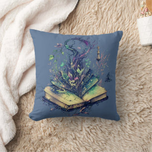 Almofada Livro de Sombras Azul Bonito Halloween
