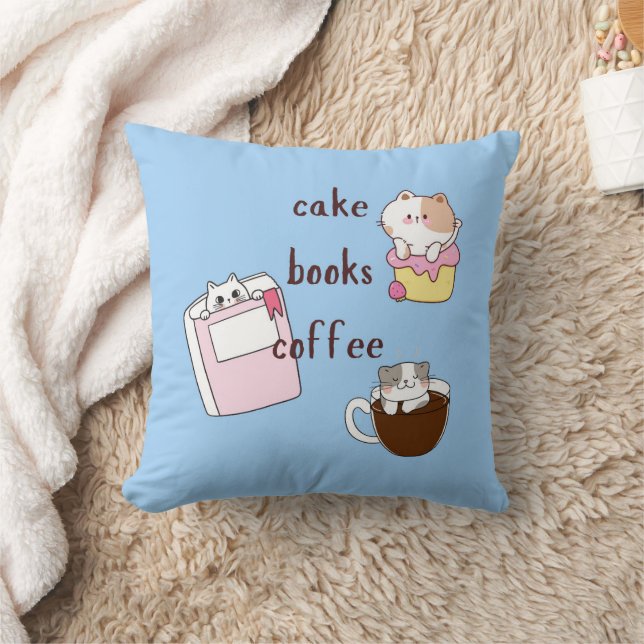 Almofada Livros Café Gatos (Cobertor)